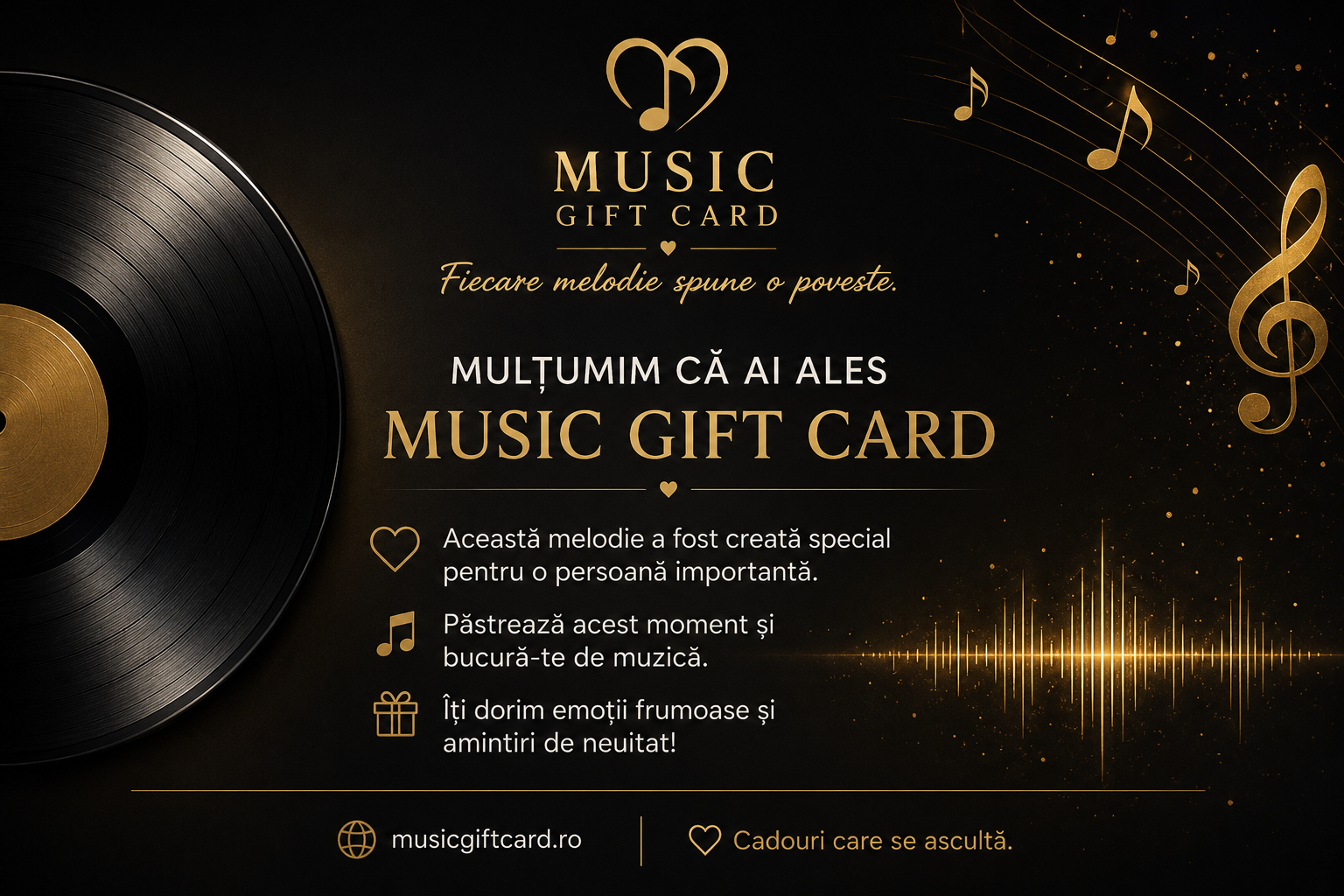 Exemplu de prezentare Music Gift Card